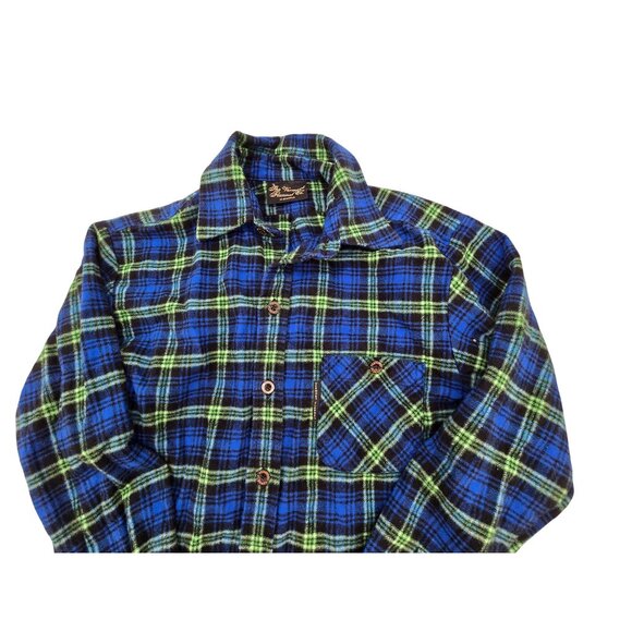 The Vermont Flannel Co Plaid Blue & Green cottagecore lumberjack gorpcore - Picture 4 of 8